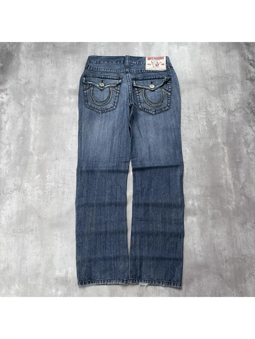 Y2K Dark Wash True Religion Grunge Billy Big T Straight Denim Jeans